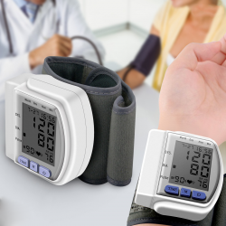 Blood Pressure Monitor Sphygmomanometer with Wristband-White, CK-102S